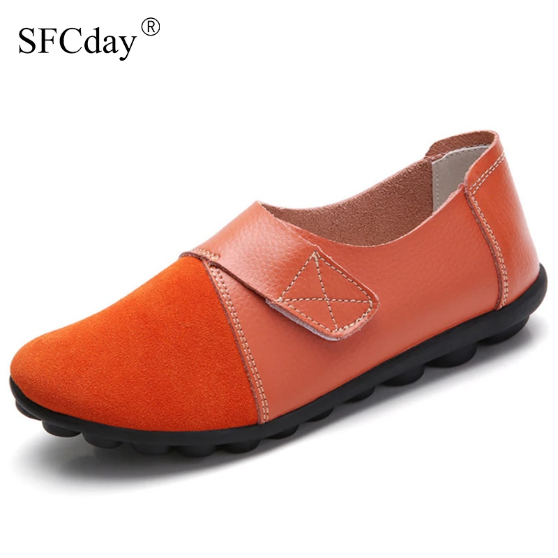 

NEW 2019 Autumn Women Ballet Flats Loafers Shoes Genuine Leather Female Flats Shoes Woman Moccasins Ladies Driving Shoes