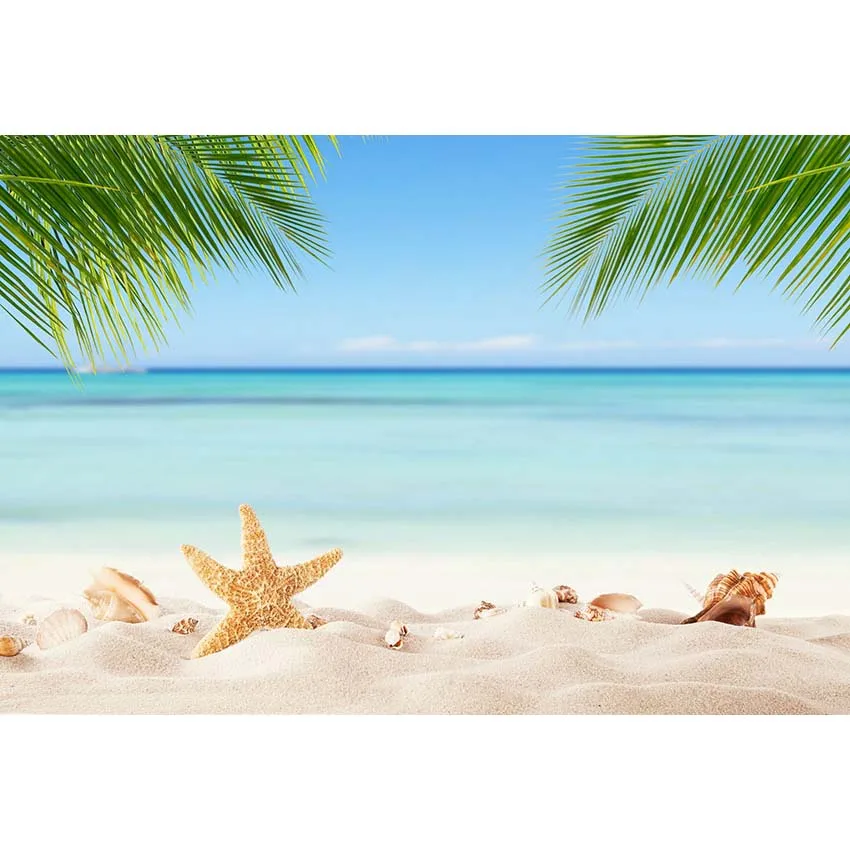 Tropical Beach and Sky Photography Backdrop