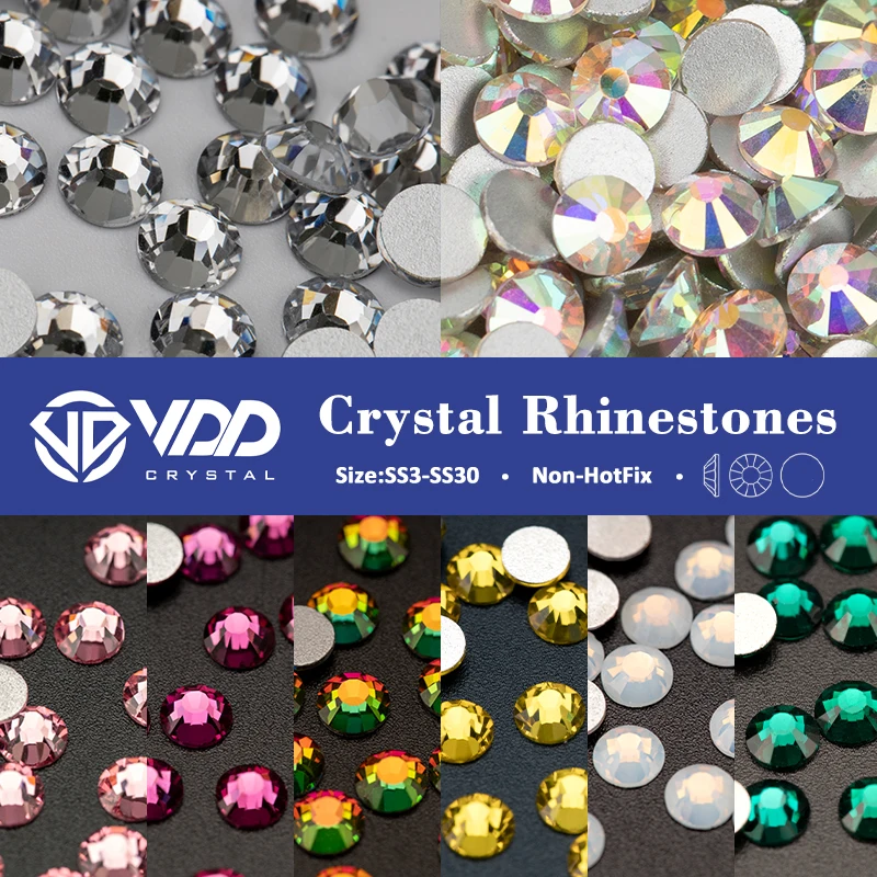 VDD Non Hot Fix  Flatback Rhinestones And Decorations Crystal Nail Art Accessories Nail Sticker DMC Glitter Stone Diamond DIY