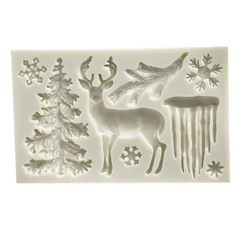 

1PC Elk/Glacier/Christmas tree Fondant Cake Silicone Mold Chocolate Candy Molds Cookies Pastry Biscuits Mould Cake Baking Tools