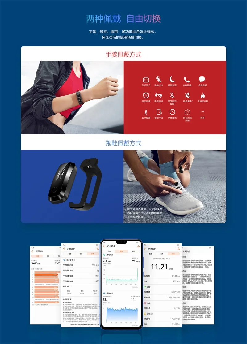 huawei Honor Smartband 4 браслет для бега цветной Amoled сенсорный экран водонепроницаемый Обнаружение пульса сна оснастки