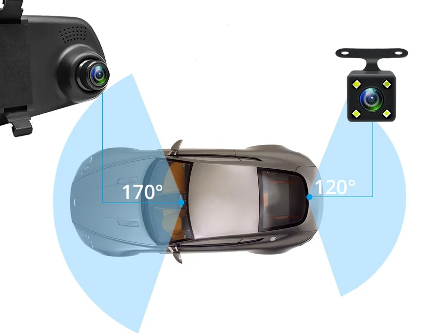 E-ACE Full HD 1080 P Автомобильный видеорегистратор Камера Авто 4.3 дюймов Зеркало заднего вида цифрового видео Регистраторы объектив registrat видеокамера