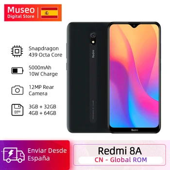 

Global Rom Xiaomi Redmi 8A 8 A 4GB 64GB 6.22" Snapdargon 439 Octa core Mobile Phones 5000mAh Big Battery 12MP Camera Smartphone