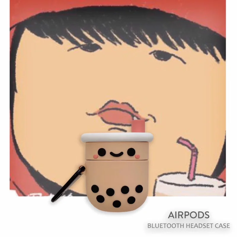 3D чехол для наушников с Bluetooth Airpods милый защитный 2 аксессуары брелоком