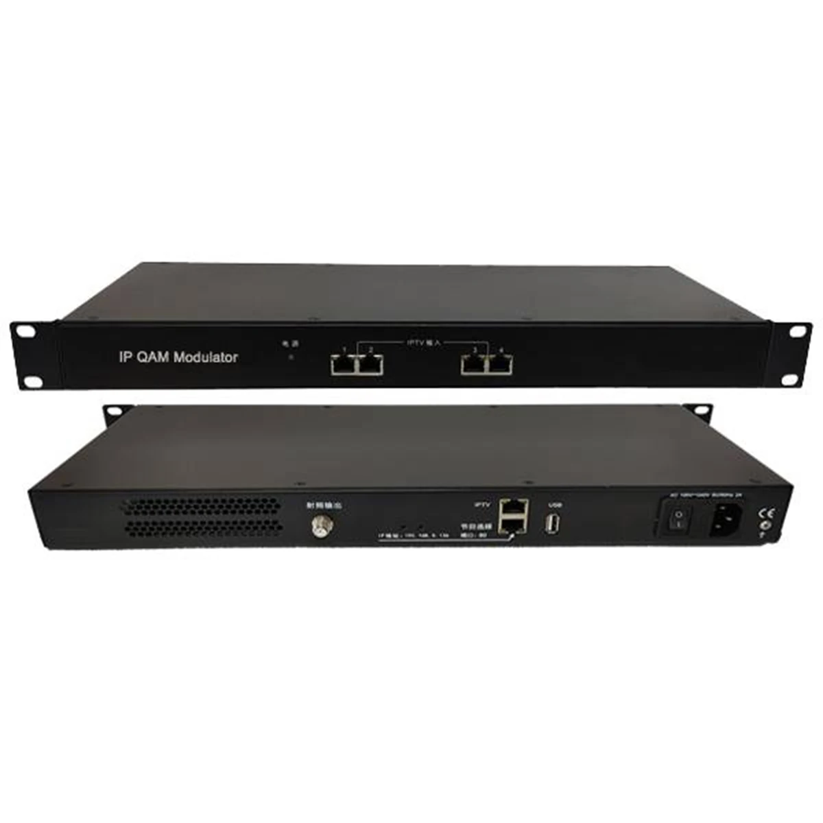

4 in 1 IP QAM Modulator IP to DVB-C hotel and hotel cable TV head-end equipment multiplex modulator