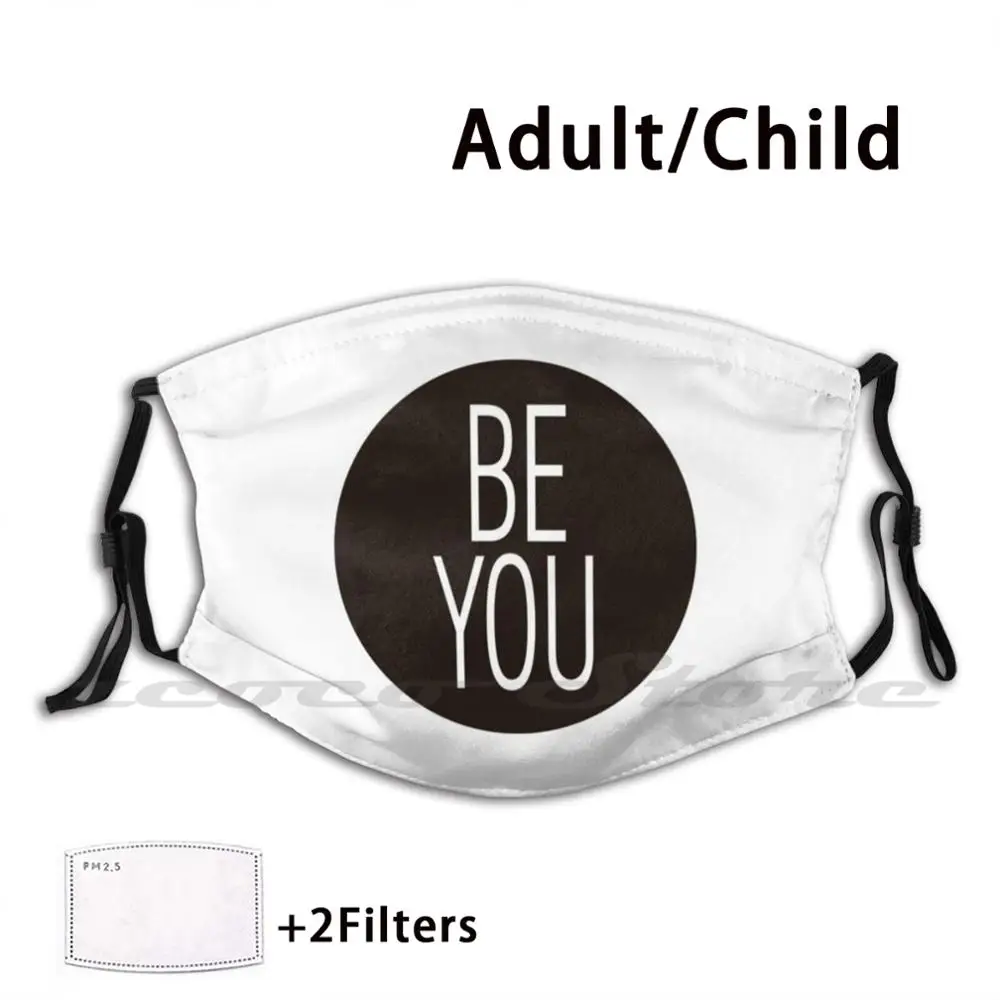 

Be You Mask тканевый моющийся фильтр "сделай сам" Pm2.5 для взрослых детей Be You Positive черно-белый