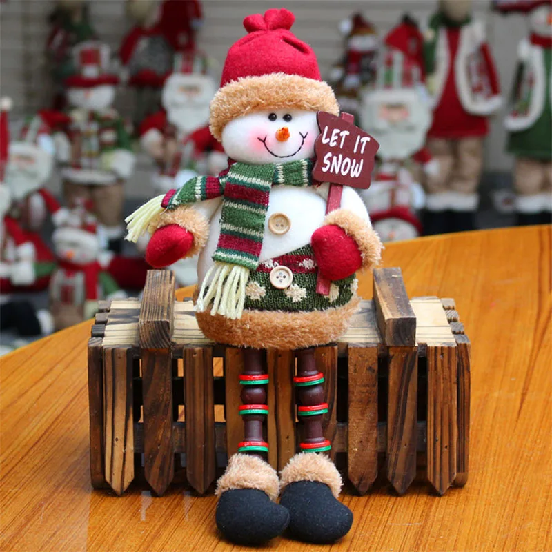 Рождественские украшения для дома, дерево, Декор, кукла, год, Merry Christamas, подарок, олень, снеговик, Санта Клаус, стоящая кукла