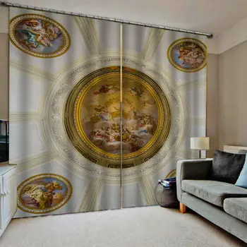

European 3D Curtains angel design Curtains For Living Room Bedroom 3d curtains new window balcony thickened windshield blackout