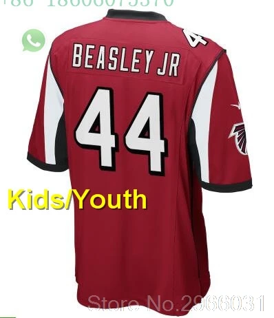 А+++ качественные детские Молодежные Ridley 18 Keanu Neal 22 Deion Sanders 21 Vic besley 44 jersey Atlanta - Цвет: for kids youth