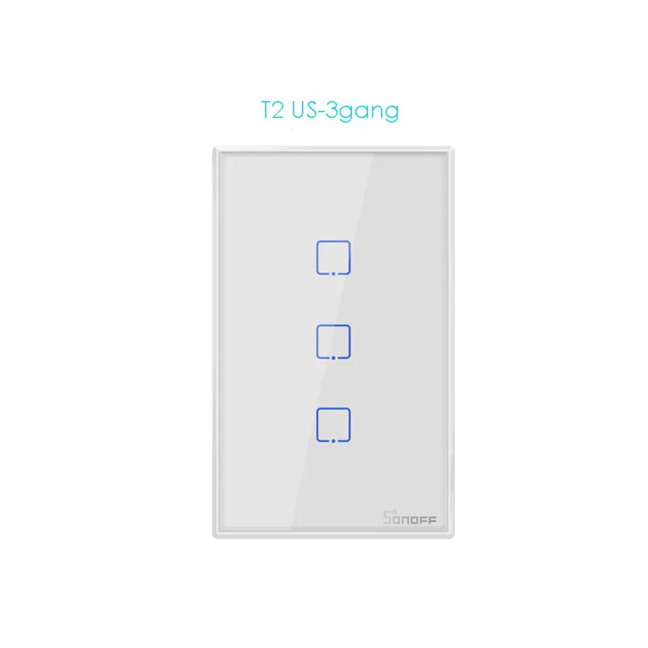Itead Sonoff T2 US 1 2 3 gang Smart Wall Light Switch with Border,Touch RF433 wifi Control,Works With Alexa Google Home,120 Size-4