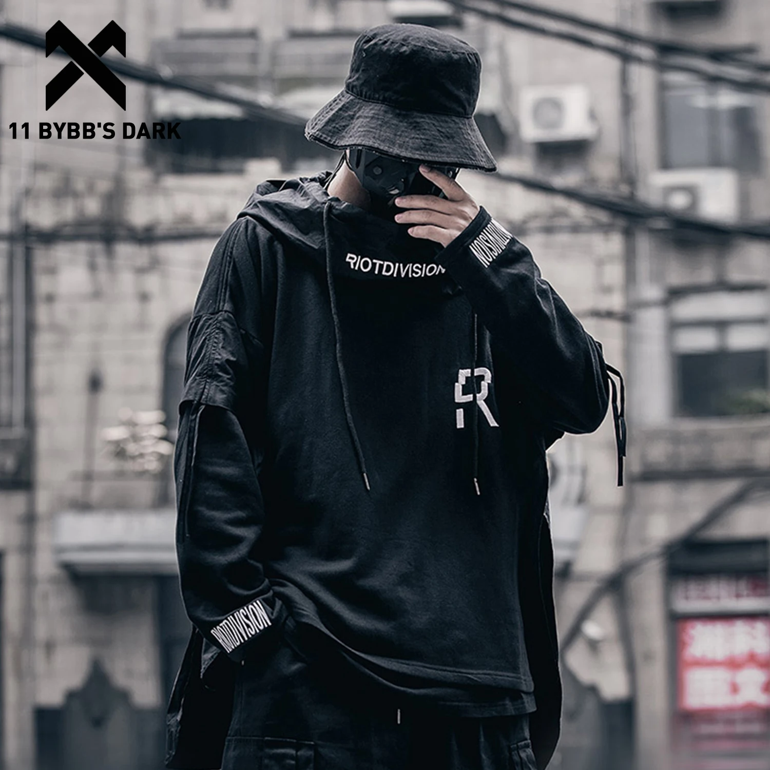 11 BYBB'S DARK Hip Hop Patchwork Loose Hoodies Men Embroideried Pullover 2020 Fake Two Techwear Hoodies Darkwear Tops Streetwear 11 BYBB'S DARK Hip Hop Patchwork Loose Hoodies Men Embroideried Pullover 2020 Fake Two Techwear Hoodies Darkwear Tops Streetwear