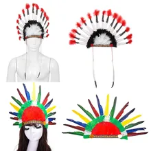 Головной убор для взрослых с перьями Deluxe Mulitcolor Mardi Gras нарядное платье Карнавальная шляпа