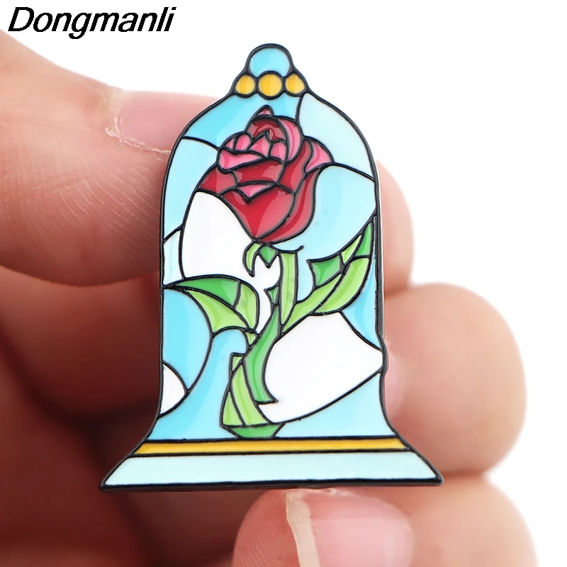 P4200 Dongmanli розы эмалированные булавки и броши для женщин модные нагрудные булавки рюкзак сумки значок подарки