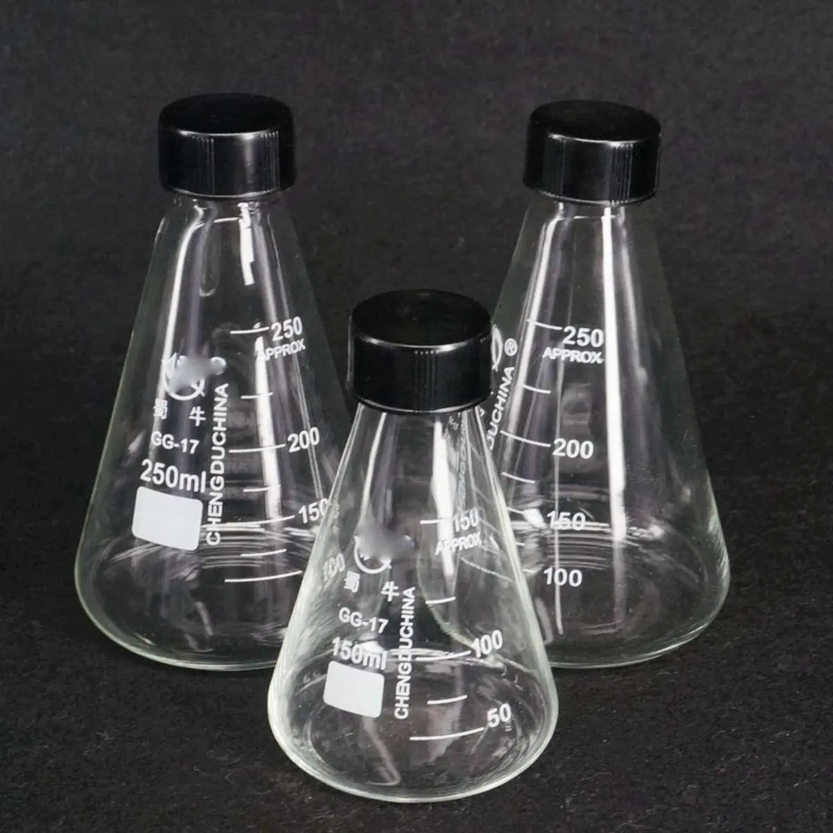 

50ml 100ml 150ml 250ml 500ml 1000ml 2000ml Borosilicate Glass Conical Erlenmeyer Narrow Mouth Screw Cap Flask Lab Glassware