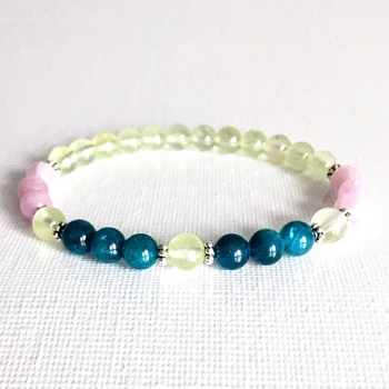 

Wholesale New Design 6 mm Luxury Design Gem Stone Bracelet AAA Grade Prehnit e and Apatite Bracelet Dainty Beaded Energy Jewelry