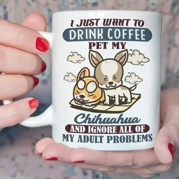 

I Just Want To Drink Coffee Funny Mug 11 Oz Coffee Mug