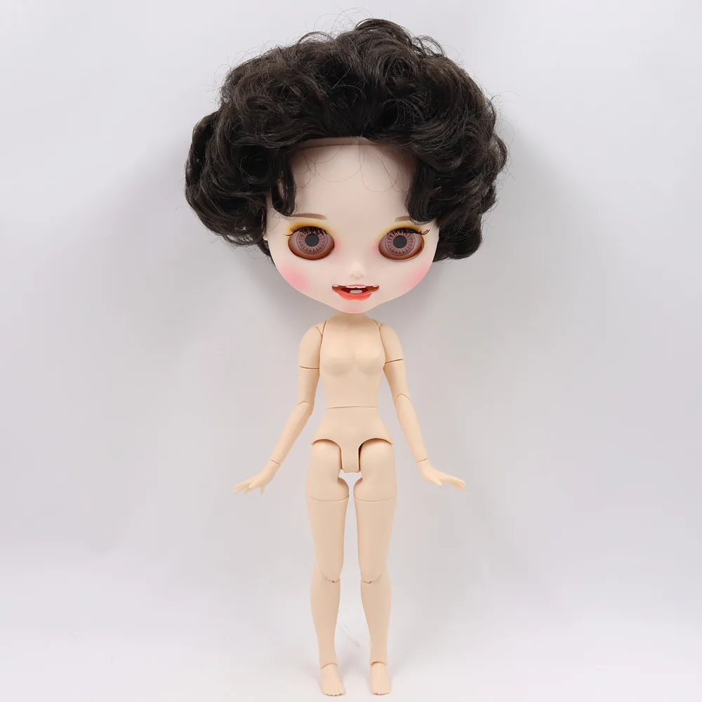 Ледяной обнаженный Blyth кукла No. BL950 черные волосы резные губы открытый рот матовый индивидуальные лица сустава тела 1/6 bjd