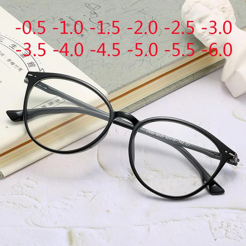 Cat Eye Clear Lens Women Optical Eyewear Myopia Spectacle Glasses-0.5-1.0-1.5-2.0-2.5-3.0-3.5-4.0-4.5-5.0-5.5-6.0