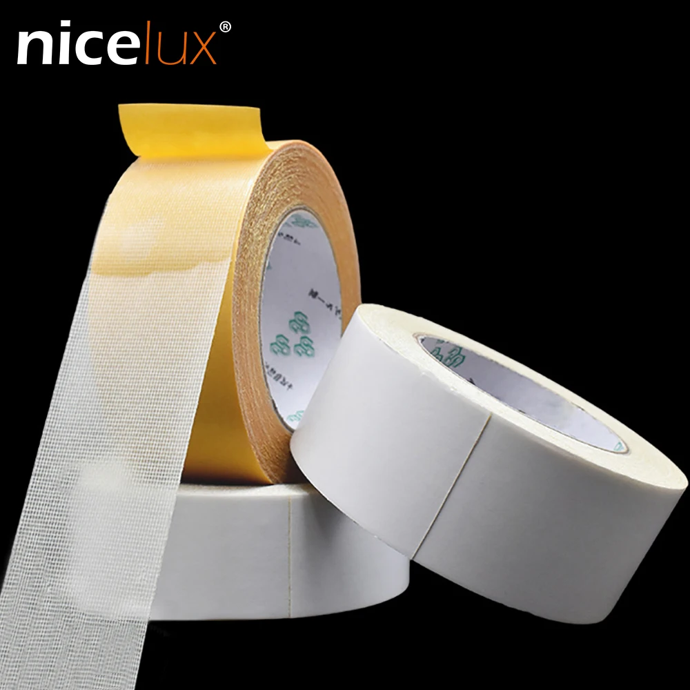 

10meter Mesh Grid Cloth Double-sided Tape Adhesive Carpet Floor Leather Thick 0.35mm Fixing Sticky Carpet High-adhesive Tape