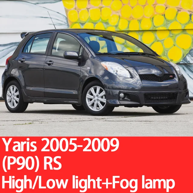 YNFOM LED headlights kit for Toyota Yaris,Echo P1-P15 1999-2020 Low beam,High beam,fog lamp,car accessories,car headlight bulbs 2005-2009 P90 RS