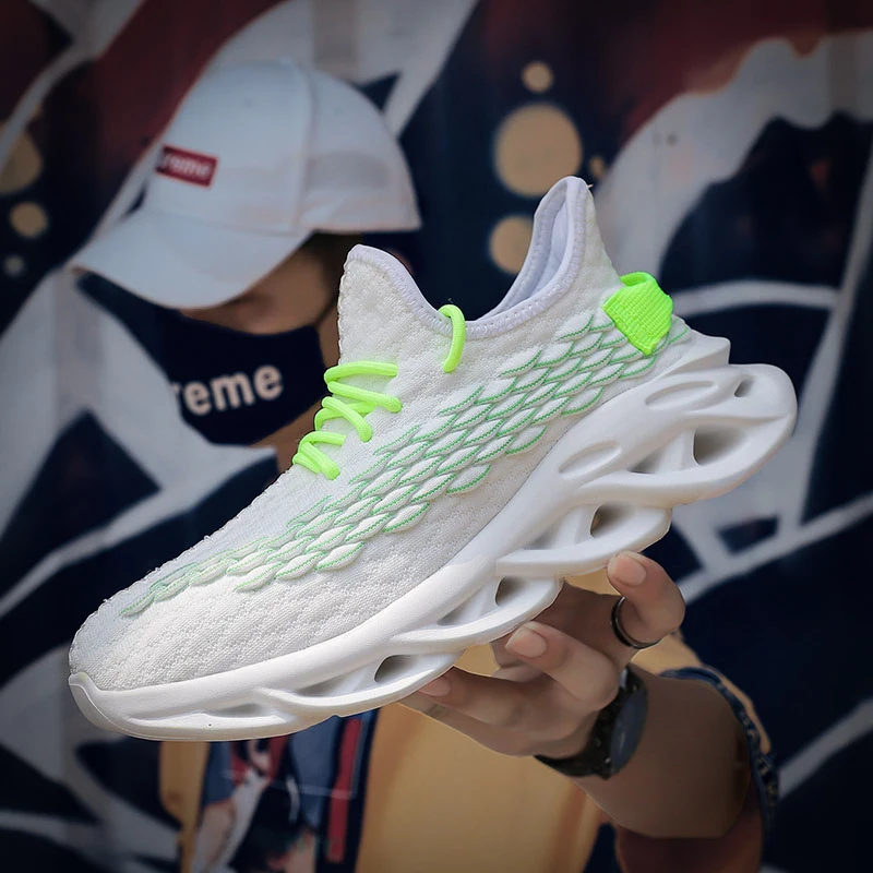 

Autumn in 2019 fish scale flying woven coconut leisure korean version designer sneakers men white platform sneakers for men