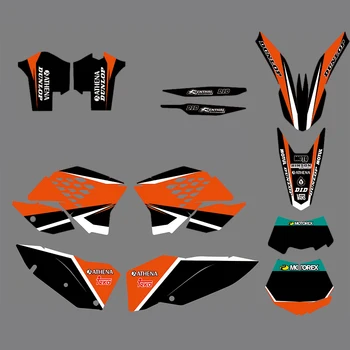 

For KTM SX SX-F 2007-2010 EXC EXC-F XCF XC-F 2008-2011 125 200 250 300 350 450 525 Custom Number Decals Graphic Stickers Kit