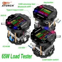 Color APP battery tester electronic load 18650 capacity monitor indicator discharge charge usb meter DC 12v power supply checker 2