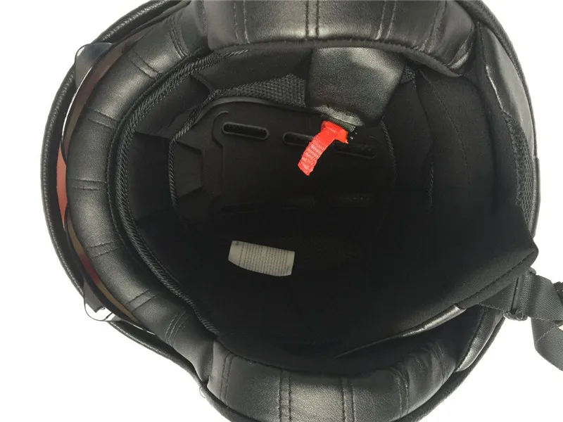 open Face Vintage Motorcycle Helmet Retro German KaskCafe RacerScooterCruiserChopperMatte blackEPS liningDOT approved
