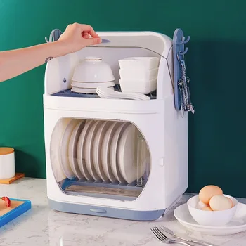 

Kitchen Multifunctional Storage Box Large Capacity Tableware Drain Rack With Cover Tableware Drain Rack With Cover Organization