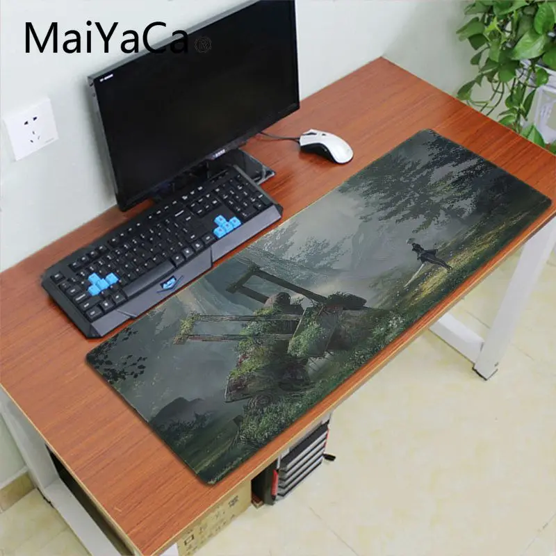 Maiyaca Nier Automata прочный резиновый коврик для мыши настольная клавиатура Аниме Коврик для мыши 700x300 мм геймер большой Офисный Компьютерный стол коврик - Цвет: Lock Edge 30x60cm