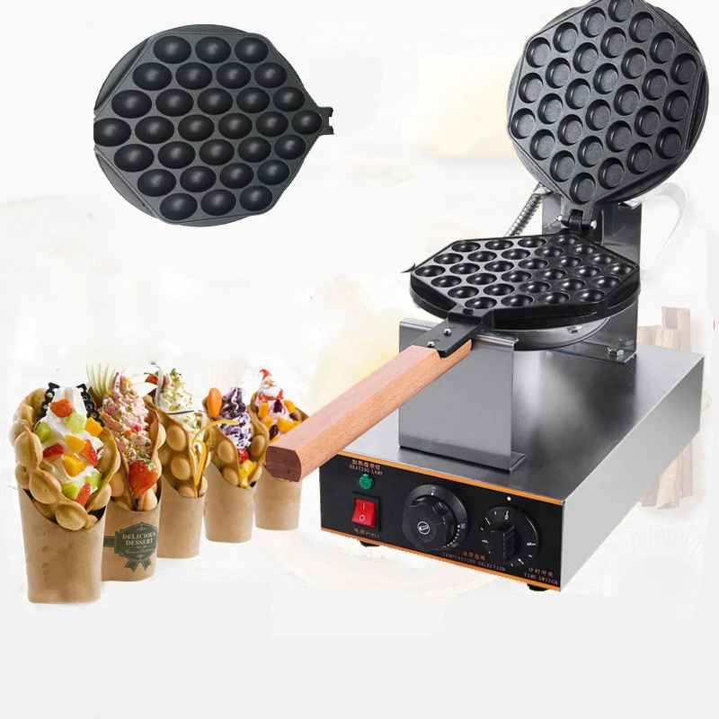 110V 220V Commerciale Elettrico Antiaderente Bubble Egg Waffle Maker Machine Eggetes Bubble Puff Cake Forno Teglia Elettrica