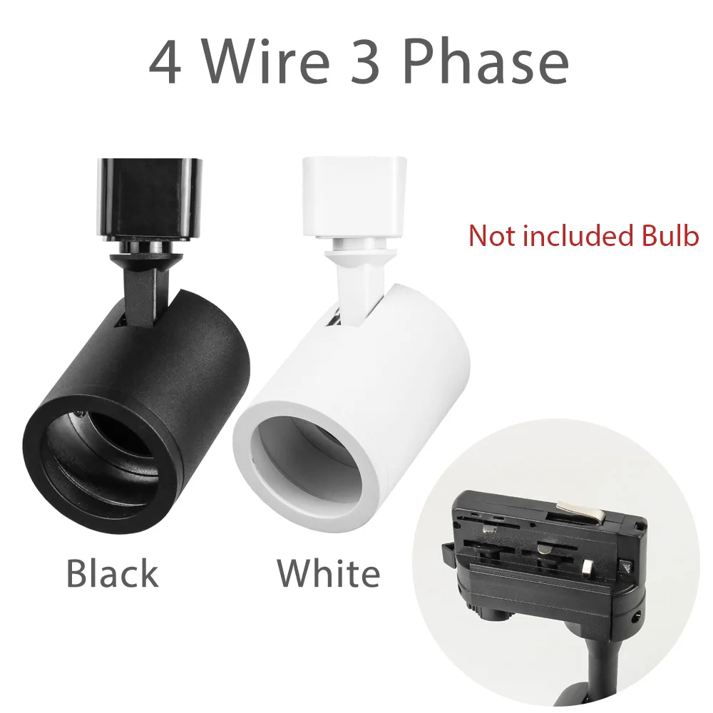 4 Wire 3 Phase 2 3 4 провода GU10 потолочный светильник с регулируемой системой алюминиевый корпус рельсовый светильник s сценическое шоу домашний Точечный светильник магазин одежды - Испускаемый цвет: 4 Wire 3 Phase