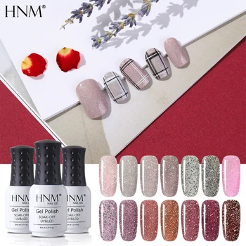 

HNM Subtle Bling Gel Polish Soak Off Semi Perminent Nail Varnish Primer UV LED Gel Nail Polish Salon Manicure 8ML
