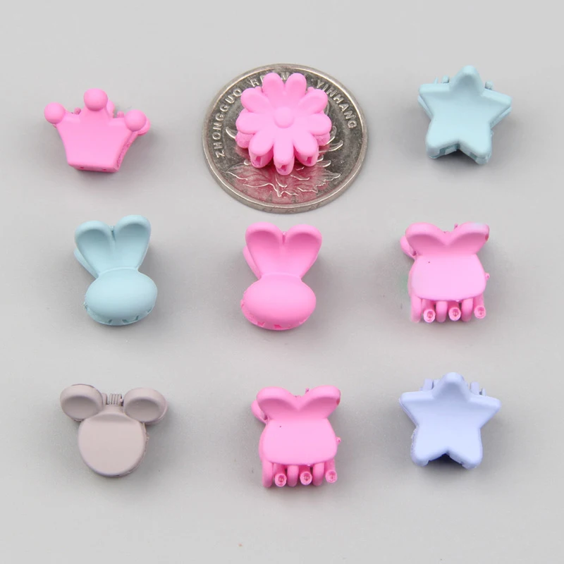 Hair Clips 30Pcs Mini Hair Claws Clips For Girls Baby Colorful Hairpin Cartoon Rabbit Flower Crown Star Hair Clips Children Clamp