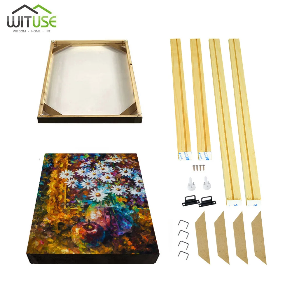 

DIY Wooden Frame for Canvas Painting Print Picture Wall Photo Stretch Natural Inner Frame Without The Painting Many Sizes