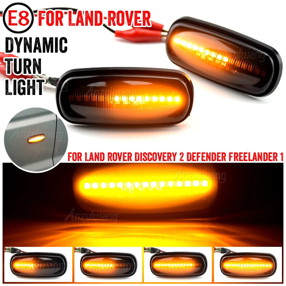 2 Pcs Ambra Led Side Marker Light Repeater Indicatore Luminoso Per Land Rover Land Rover Discovery 2 99-04 Defender Freelander 1 02-