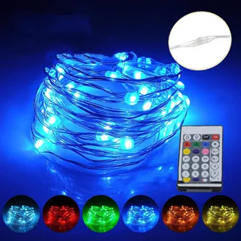 

5M Waterproof Remote Control Fairy Lights Battery Operated LED patio Lights Decoration 8 Mode Timer String Copper Wire Christmas