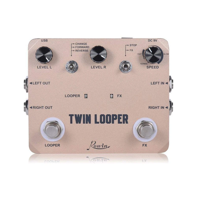 

Twin Looper Station Electric Guitar Effect Pedal Loop Station for Guitarists Golden