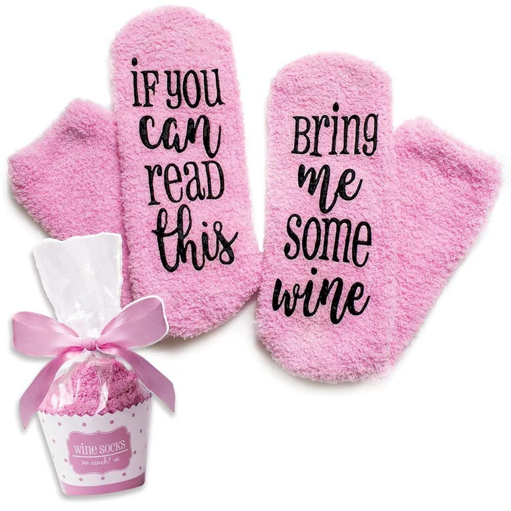 

1 Pair Women Letters Socks Fuzzy Anti-Slip Socks Christmas Gift JS25