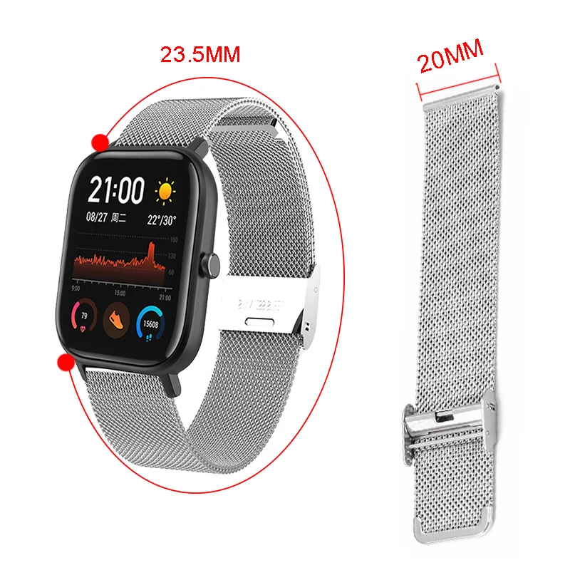 Модные Смарт-часы сменный ремешок для Huami Amazfit GTS металлический сетчатый наручный ремешок металлический ремешок для Amazfit GTS умные аксессуары