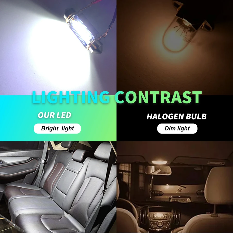 2pcs ���� Ĩ Canbus C5W C10W Led ���� 31mm 36mm 39mm 41mm �ڵ��� �� �� ���׸��� �� ���� ���� 6000K ������ ���