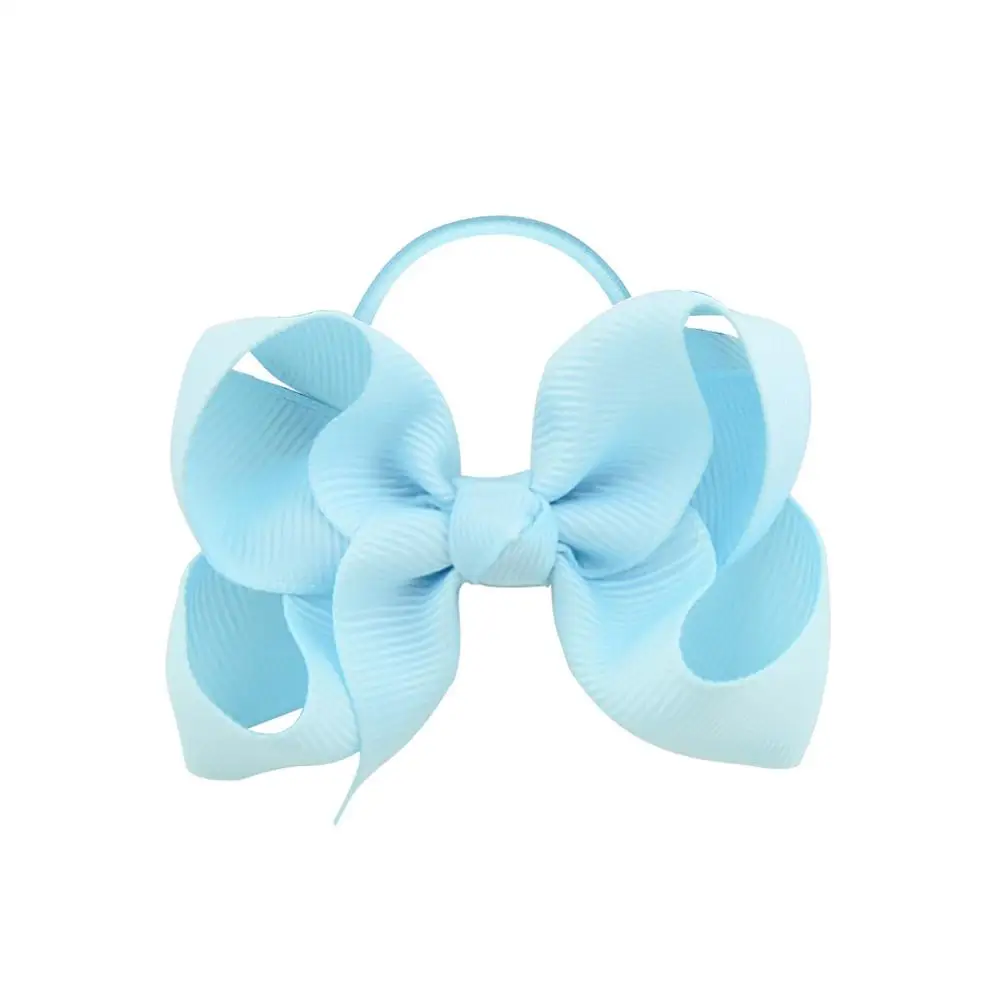 17 3.5 inch Grosgrain Ribbon Hair Bow Scrunchies Elastic Hair Rope Rubber Band Ponytail Holder Hair Bands Hairwear Hair Accessories - Цвет: 17