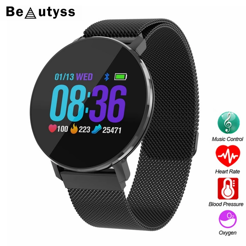 

Beautyss T5 Smart Watch Men Women Blood Oxygen Blood Pressure Heart Monitor IP67 Waterproof Sports Smartwatch for iOS Android