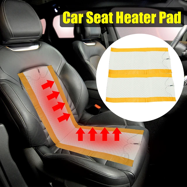 Universal 12V Car Carbon Fiber Heated Seat Heater Kit Cushion Round Switch  2 Set