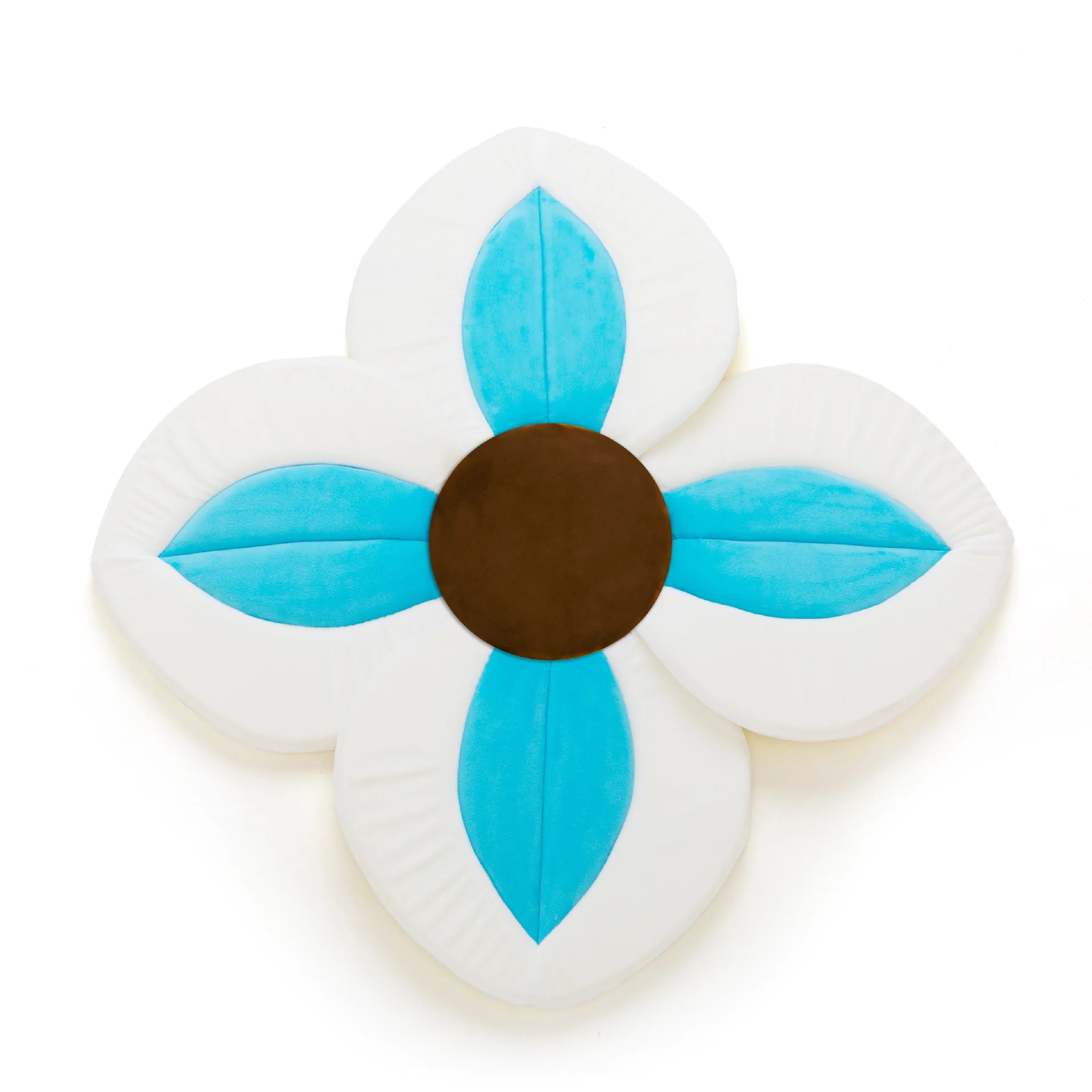 Light blue Складная Подушка для душа с четырьмя лепестками цветов для новорожденных, детский Коврик для ванны с цветущими цветами, Нескользящая подушка для сиденья для ванной - Цвет: Light blue