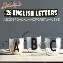 Термостойкая стеклянная чашка с двойными стенками, пиво кофе, чашка ручной работы, креативная пивная кружка, кружка для чая, виски, стеклянные чашки, буквы, посуда для напитков