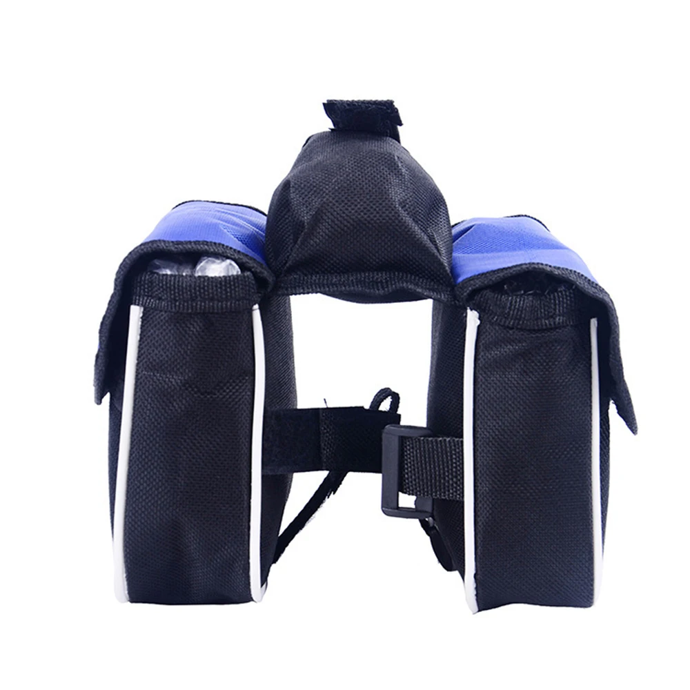 Bicycle Frame Bag Double Pouch Cycling For Cell Phone Front Top Bike Travel Bags Accessories Blue