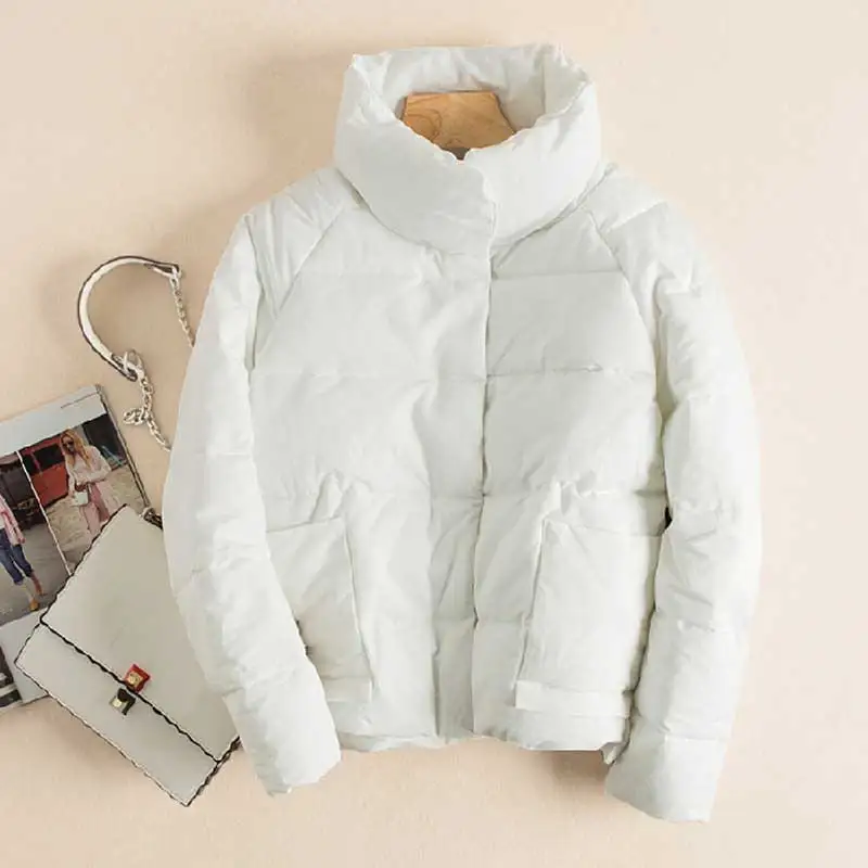 

South Korea's new 2019 winter light down jacket women short paragraph simple wild student cotton coat solid color women's jacket