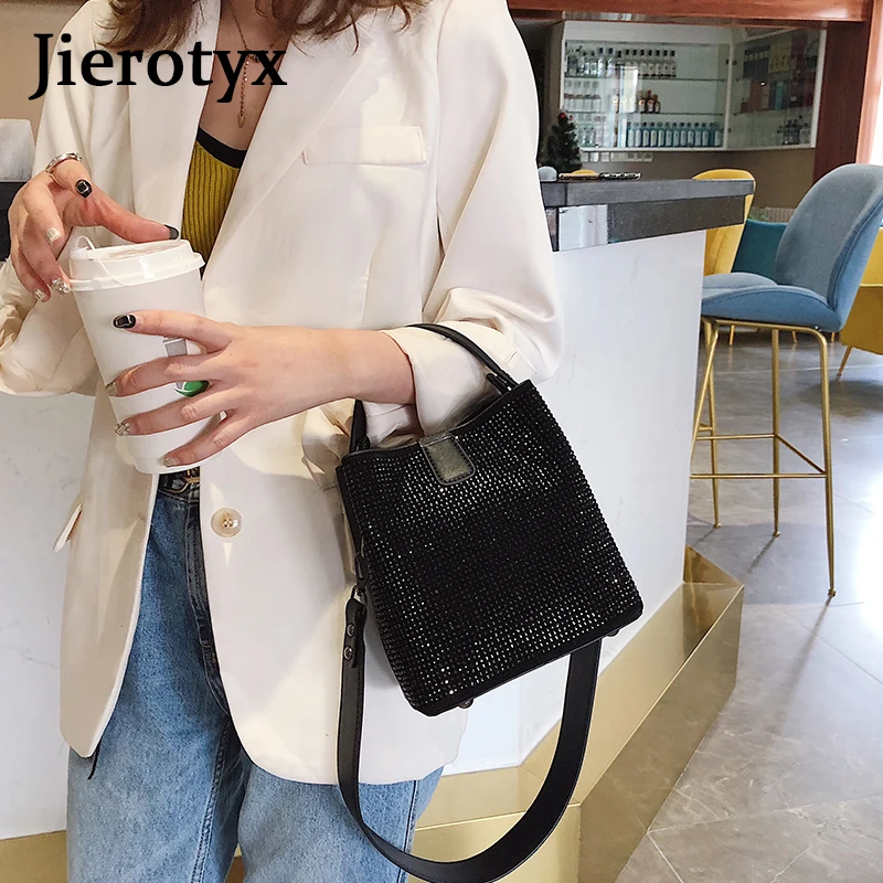  JIEEOTYX Diamonds Women Bucket Bag Famous Brand Designer Female Handbags Quality Pu Leather Shoulde - 4000076701975