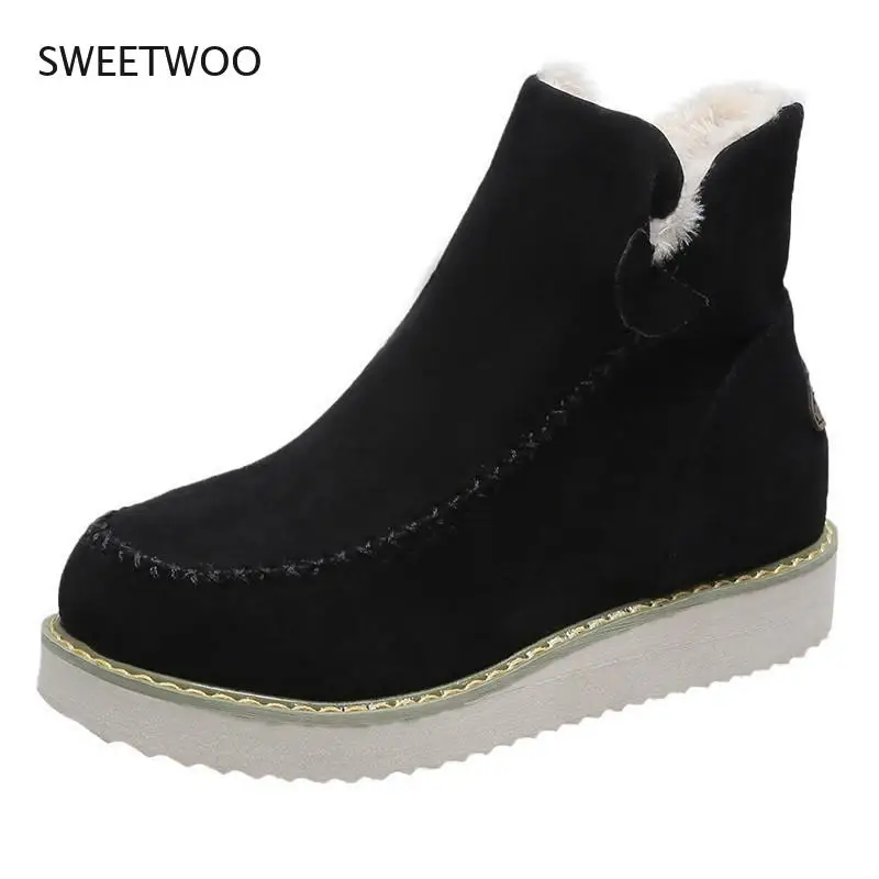 Large size snow boots women's autumn and winter 2021 new fashion plus velvet warmth pedal cotton shoes
